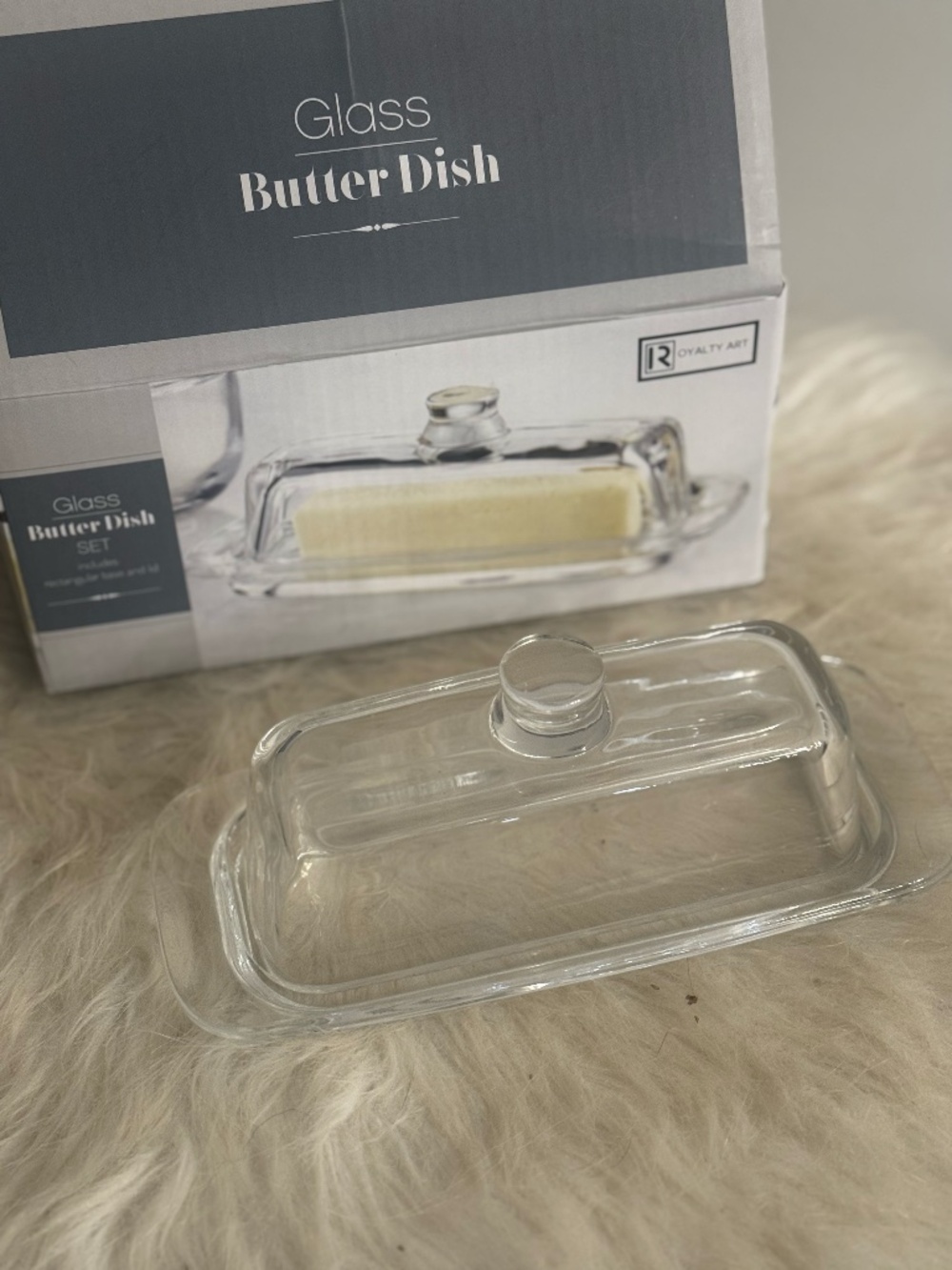 Royalty Art® Glass Butter Dish Set